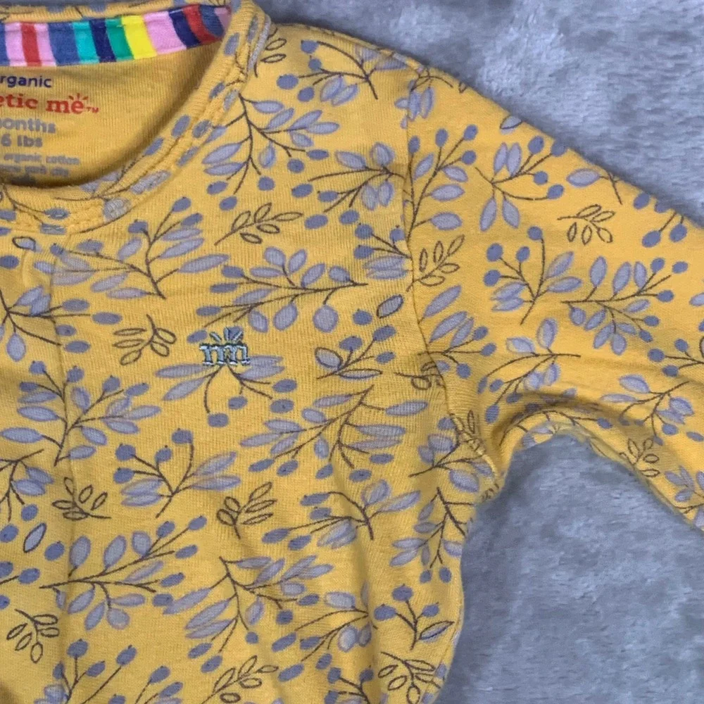 Magnetic Me Magnetic Footie Sleeper Olive My Love Organic Yellow 3-6 Months